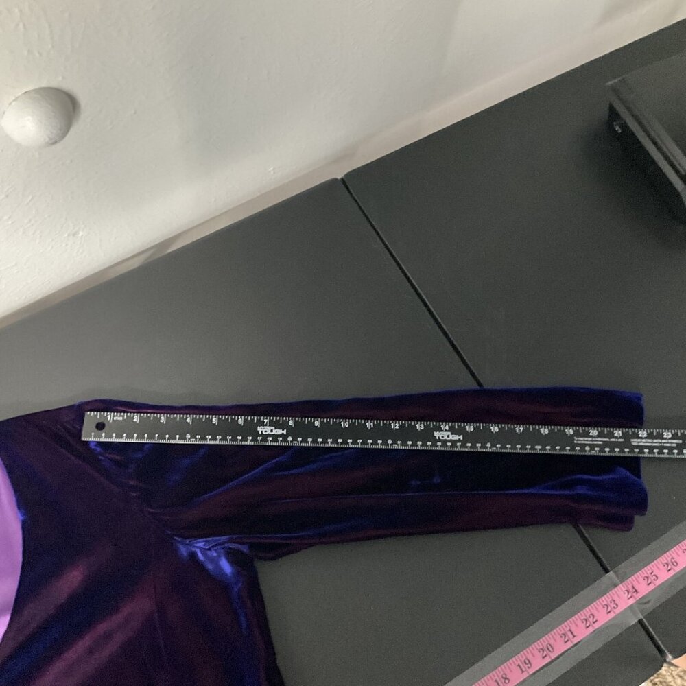 Dana Buchman Top Sz 14 Purple Blue Chameleon Velour Shimmer Event Cocktail Party - Picture 5 of 9